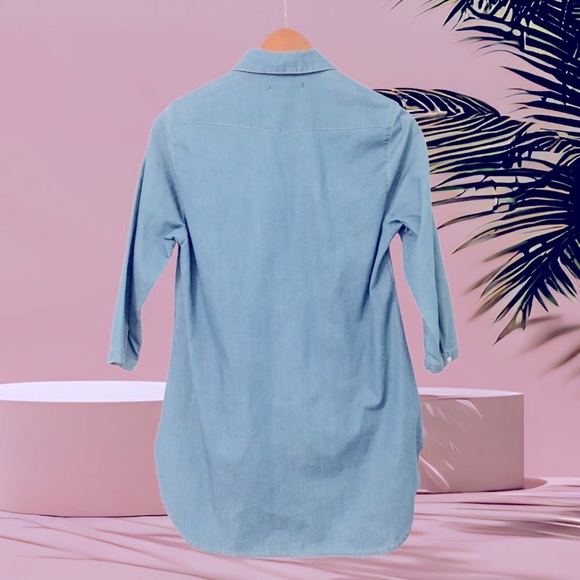 🆕 SCUSI - Denim-look Tunic - Lace Shoulders - Size M 🌺🌺🌺 - Picture 9 of 15